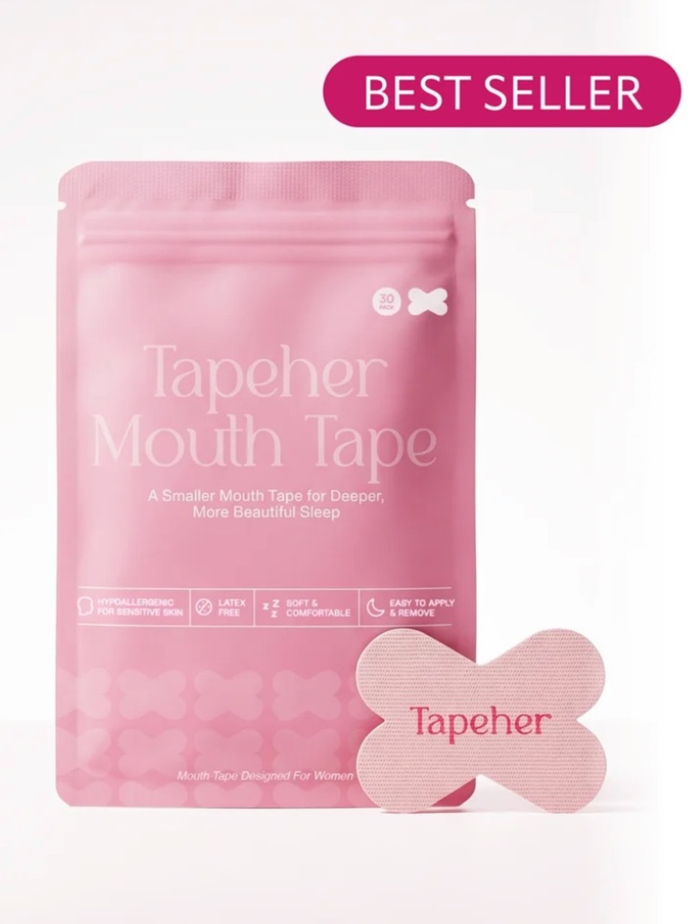NEW Tapeher Pink Mouth Tape for Women - Breathable Sleep Tape